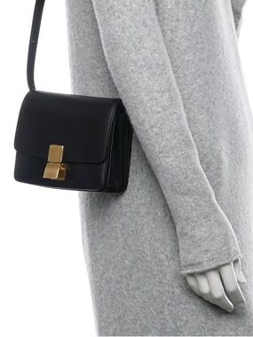 Celine Small Classic Box Bag Black Calfskin Gold Hardware Crossbody